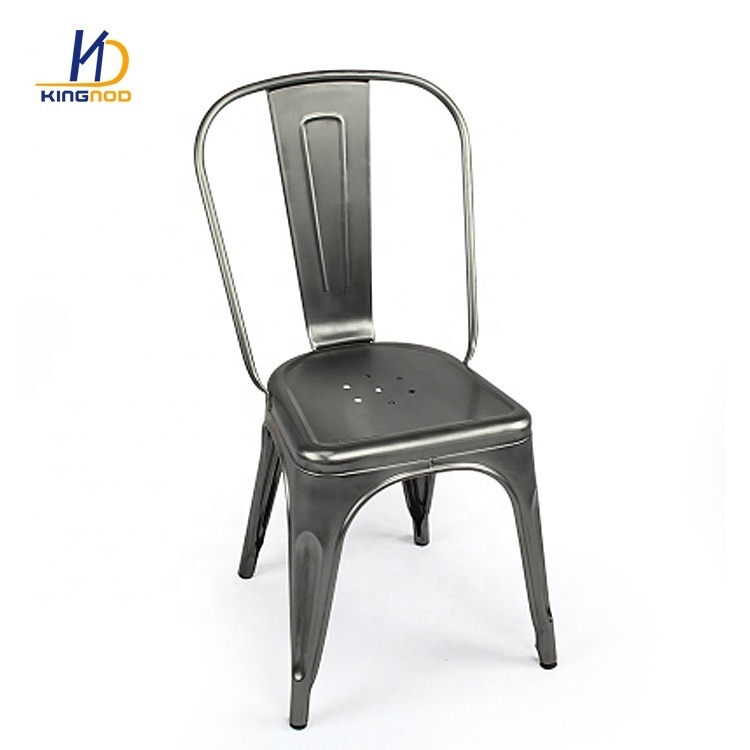 Wholesale Cheapest Stackable Dining Chair Modern Industrial Metal Leg Dining Table Set 4 Chairs Sillas Cafe China Dining Chairs