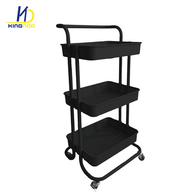 3 Tier Storage Cart Rolling Utility Cart Bathroom Organizer with Handle