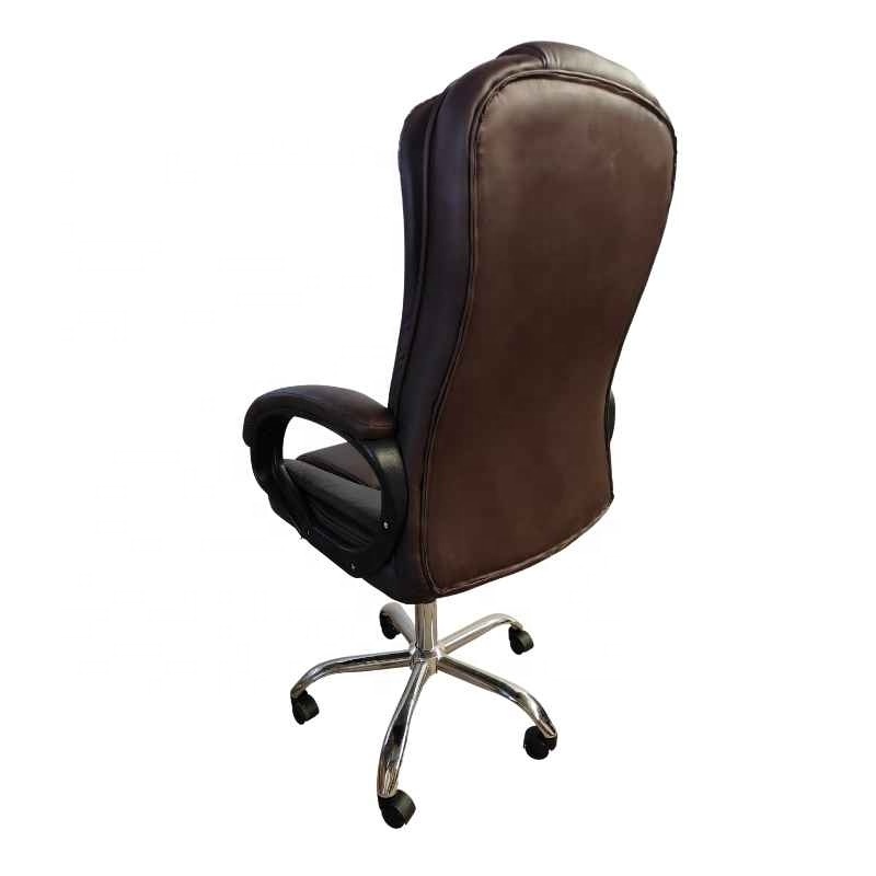 Good Quality Big Luxury  Ergonomic Office Chair With Tilt Mechanism Brown Wide Seat Revolving Chair Office