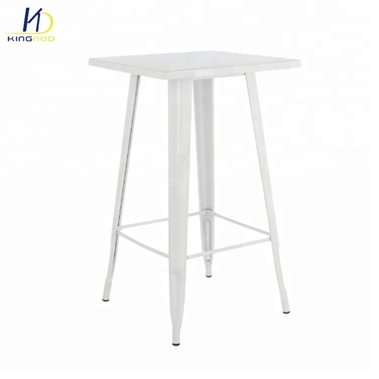 Square Night Club Metal Framed Bar Table For Restaurant And Bars Iron Top Bar Tables