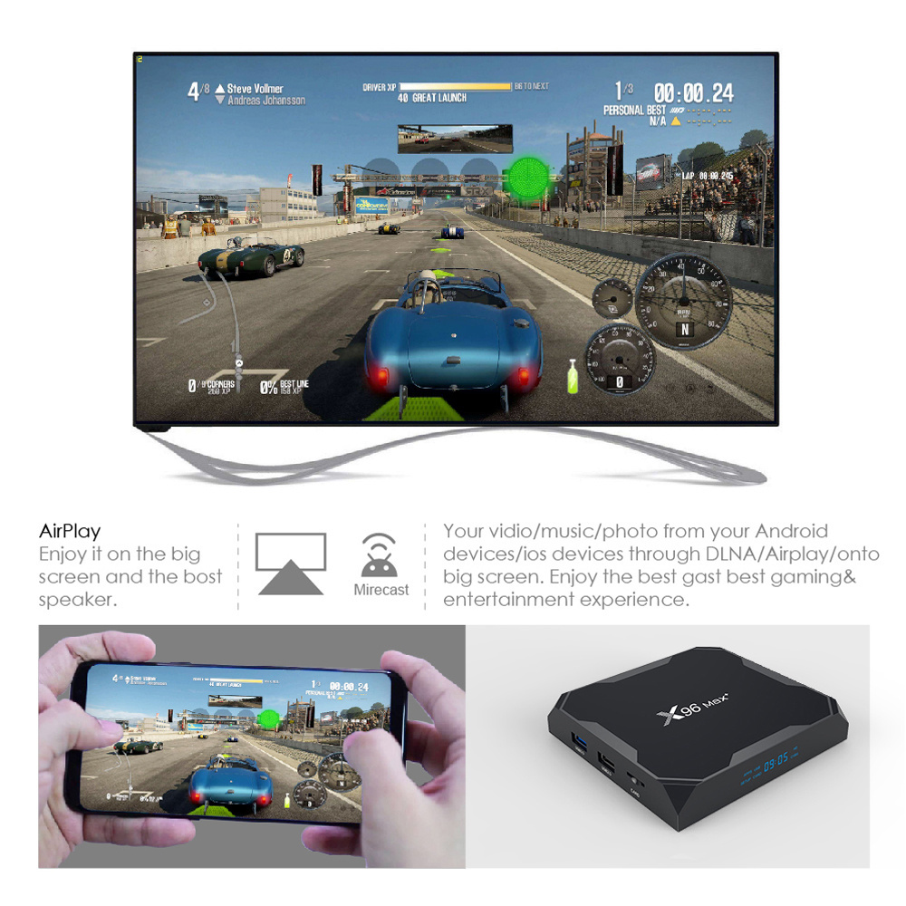 High Quality Android 9 OS TV Box X96 Max + 4K Ultra HD H.265 Smart TV Box 4G 32G / 4G 64G Dual Wifi + BT 4.1 X96 Max Plus