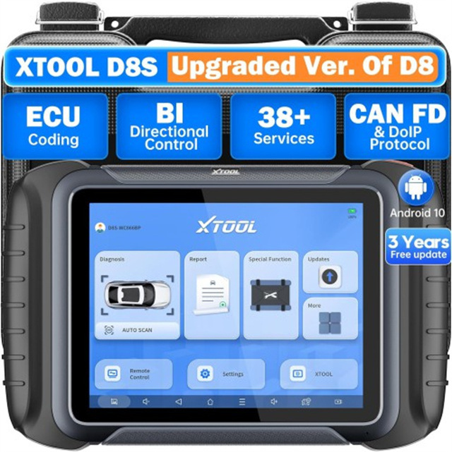 15 Languages XTOOL D8S Automotive OBD2 Full Diagnostic Bi-directional ScanTool Topology Map ECU Coding 38+ Resets Key Programmer