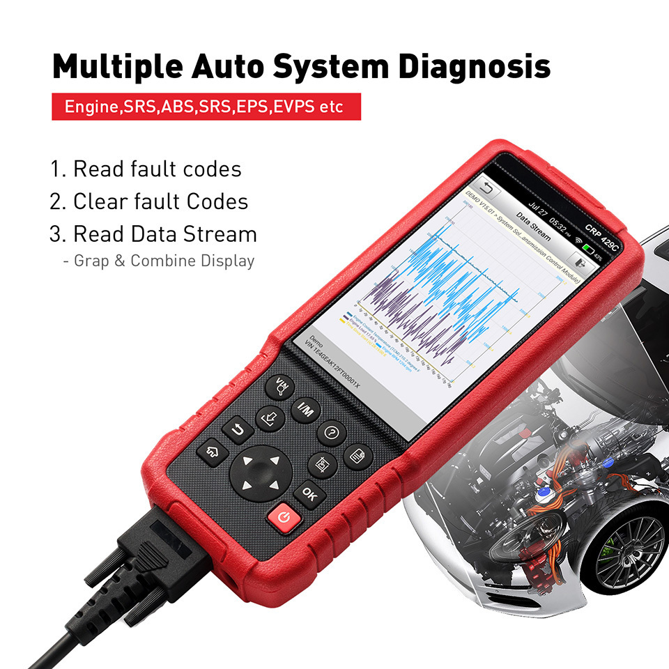 LAUNCH X431 CRP429C Auto Diagnostic Tool for Engine/ABS/SRS/AT+11 Service CRP 429C OBD2 Code Scanner Better than CRP129