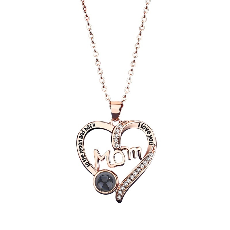 2024 New arrival KP Fine Wholesale Love Heart shaped MOM Necklace Pendant Necklace Mother's Day Gift