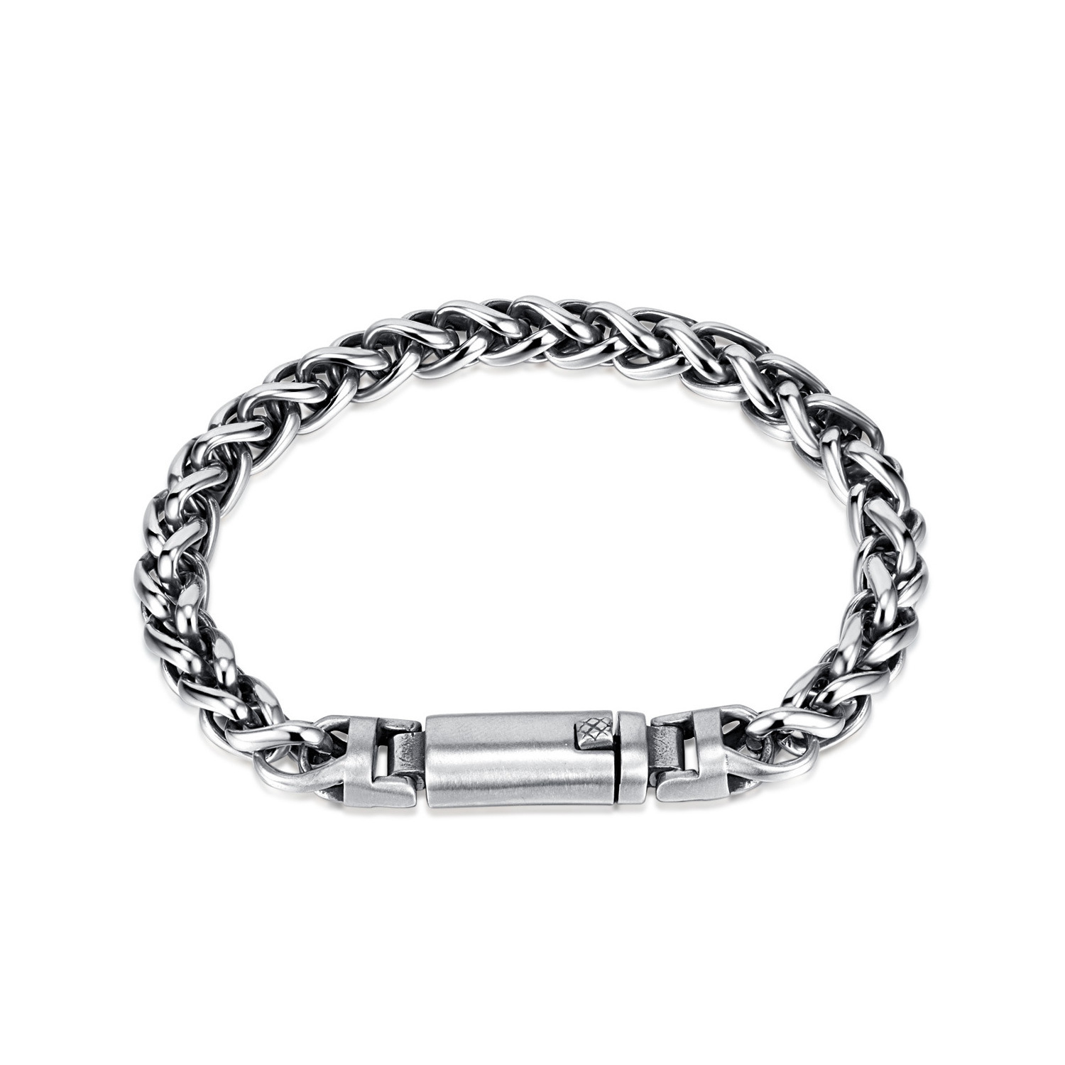 2024 New KP Punk Bracelet Jewelry Stainless Steel Box Bali Byzantine Chain Hand Bracelets With Box Clasp For Man