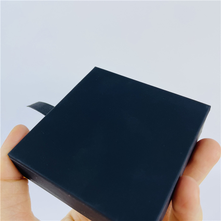 2024 New KP Black Soft Touch Paper Jewelry Packaging Drawer Box With Transparent Plastic Jewelry Box Transparent Box For Jewelry