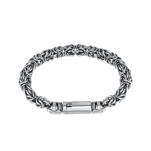 2024 New KP Punk Bracelet Jewelry Stainless Steel Box Bali Byzantine Chain Hand Bracelets With Box Clasp For Man