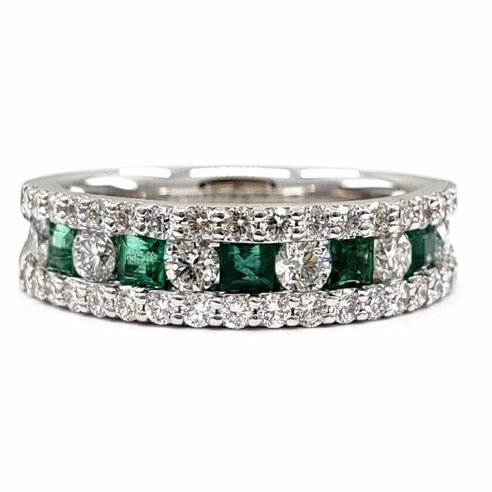 Hong Kong High End Fine Jewelry wholesale 14k gold emerald gemstone engagement rings for Wedding Woman