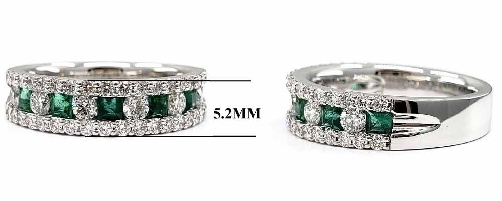 Hong Kong High End Fine Jewelry wholesale 14k gold emerald gemstone engagement rings for Wedding Woman