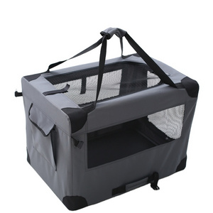 Factory Direct Pet Dog Cat Home Travel Collapsible Cat Pet Carriers Soft Dog Crate With Steel Frame