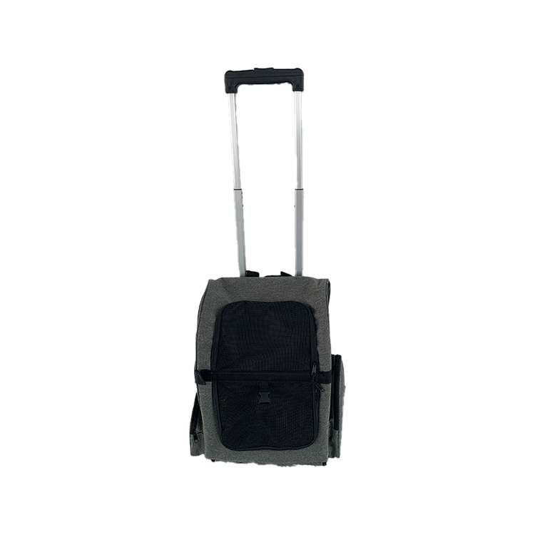 Wholesale Airline Approved Trolley Detachable Portable Travel Dog Cat Pet Carrier bag with Wheels