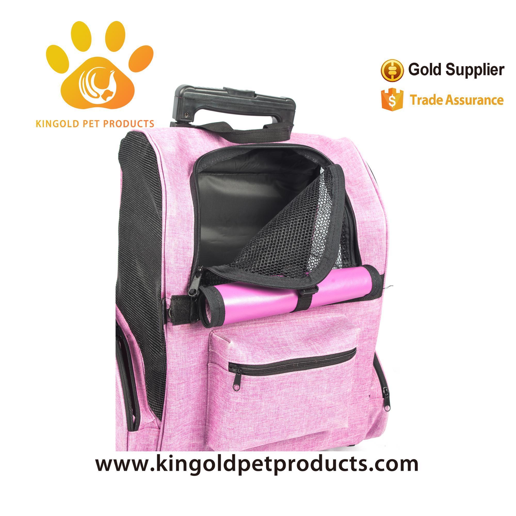 wheeled Pet bag Wheels Rolling Carrier Roller dog Carrier wheeled pet backpack travel pet carrier BAG