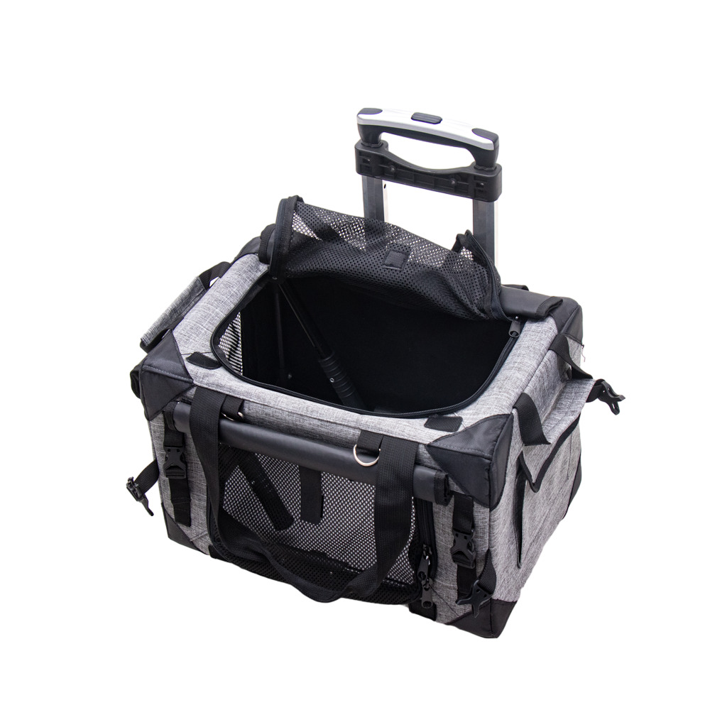 Custom Pet Carrier Travel with Wheels Removable Rolling with Telescopic Walking Handle Dog Stroller Cat Trolley Bag