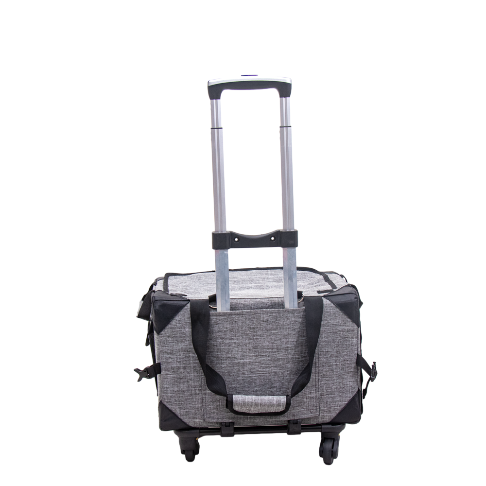 Custom Pet Carrier Travel with Wheels Removable Rolling with Telescopic Walking Handle Dog Stroller Cat Trolley Bag