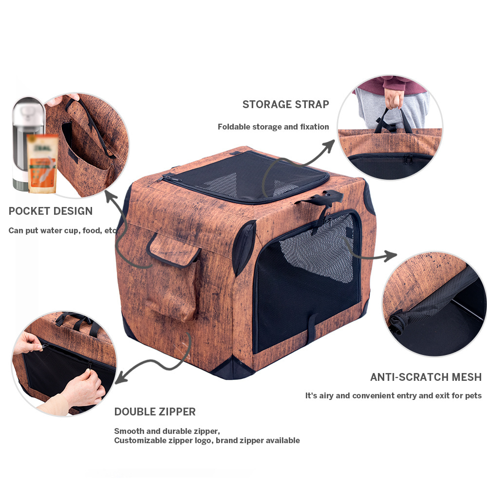Portable Dog Crate Foldable Kennel House Cage Travel Car Pet Soft-Sided ... - Portable Dog Crate With Detachable Parts