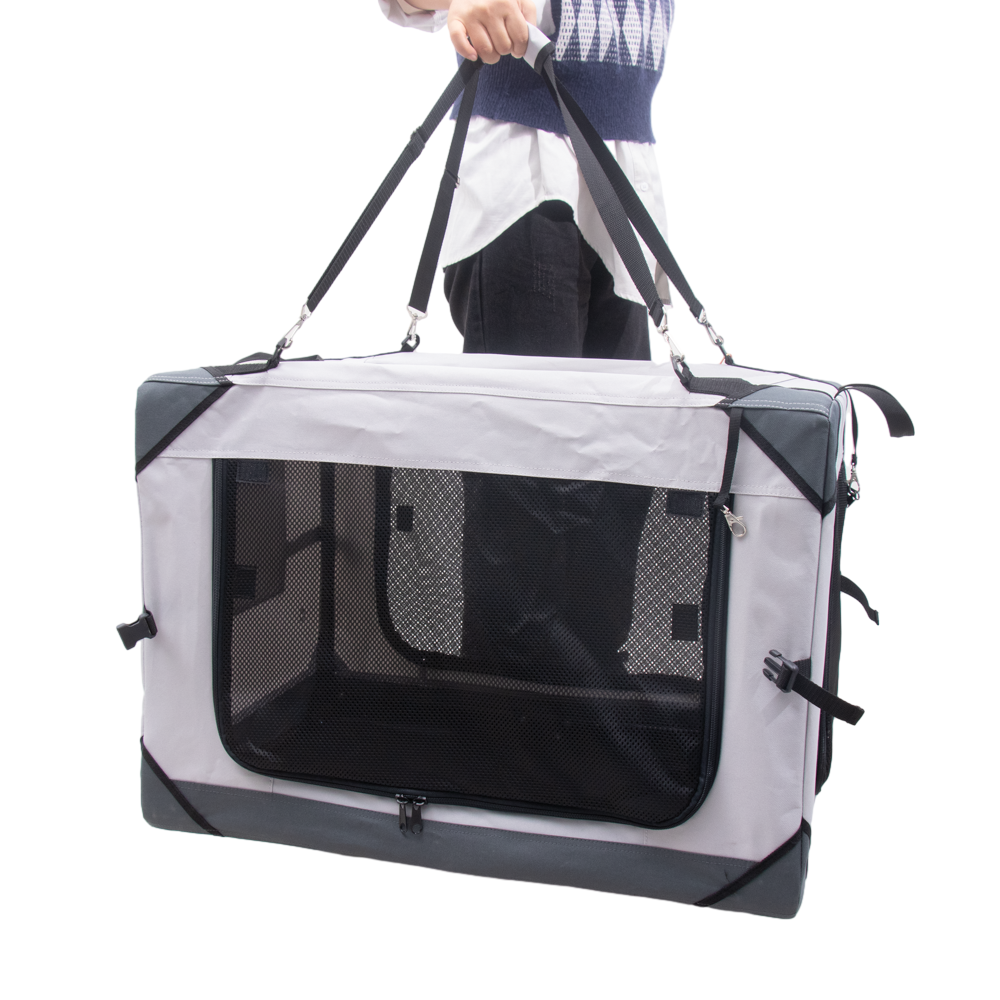 Custom Eco-Friendly Breathable Folding Dog Crate Kennel Portable Pet Travel Bag Pet Soft Crate