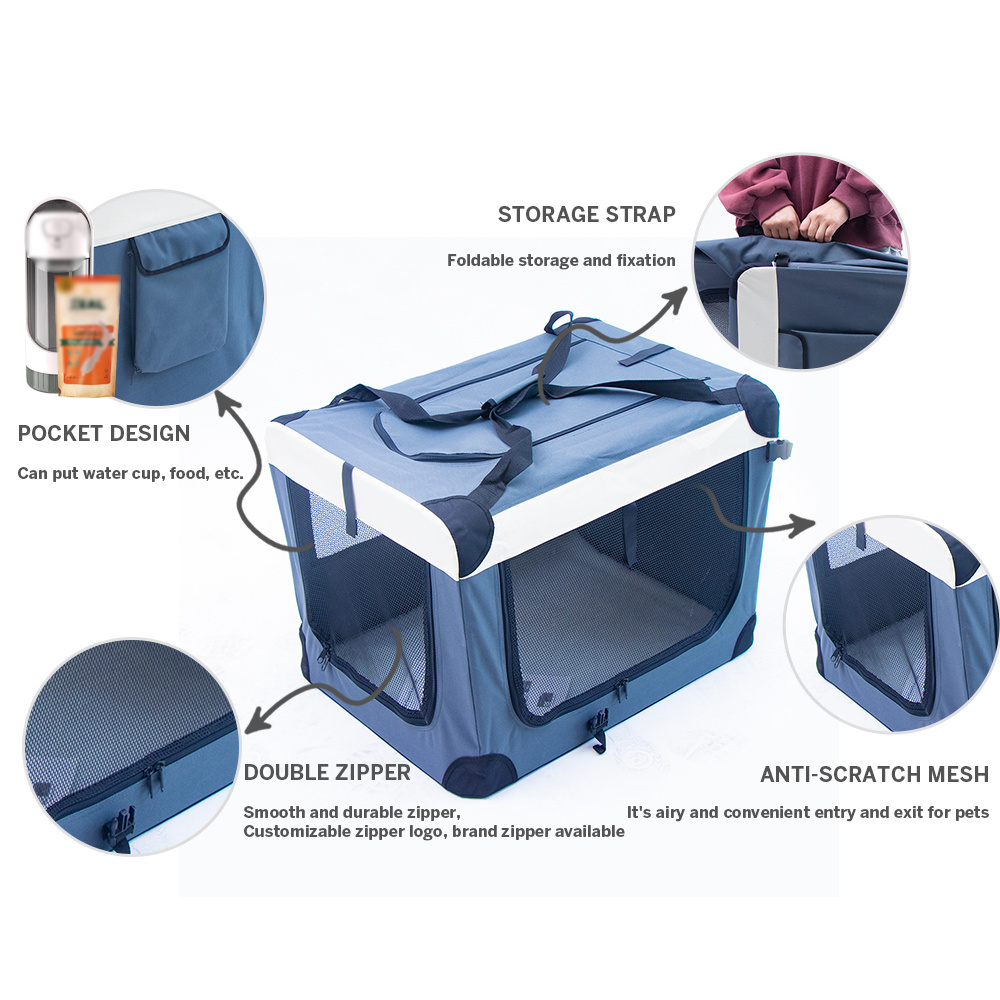 Indoor Outdoor Pet Foldable Collapsible Soft Dog Crate Foldable Collapsible Dog Transport Box