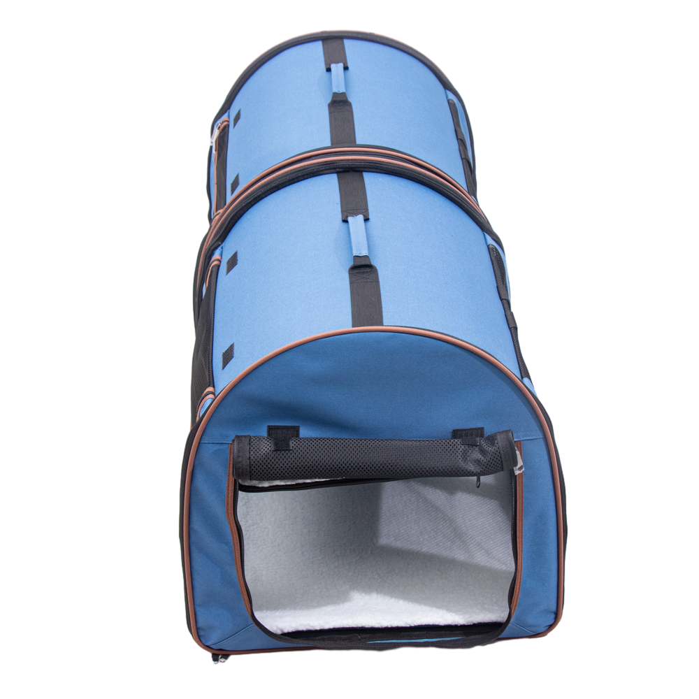 Outdoor Soft Sided Portable Dual Compartment Pet Dog Cat Travel Carrier Kennel Shelter