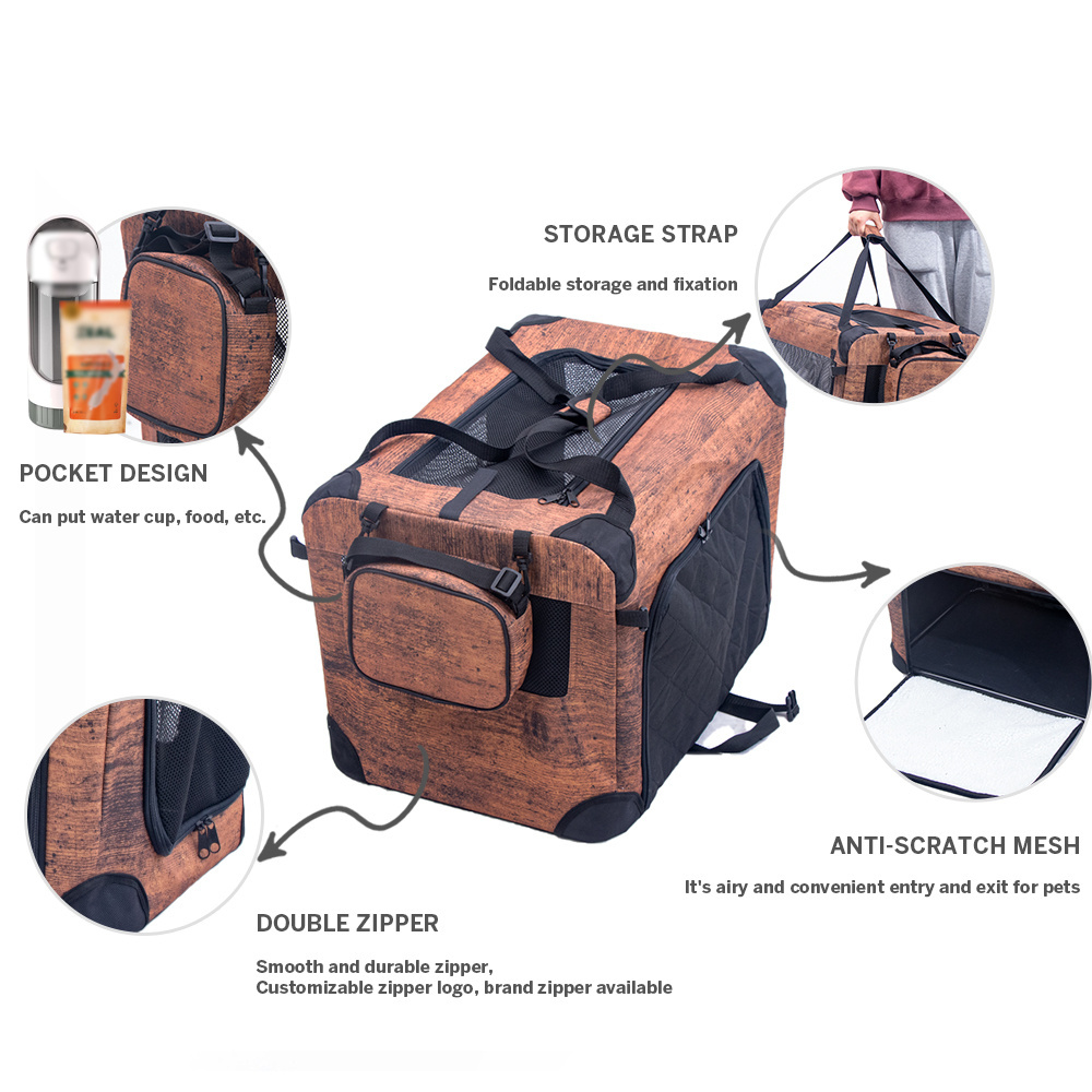 Wholesale Foldable Breathable Transport Portable Large Pet Dog Cat Travel Pet Soft Crate