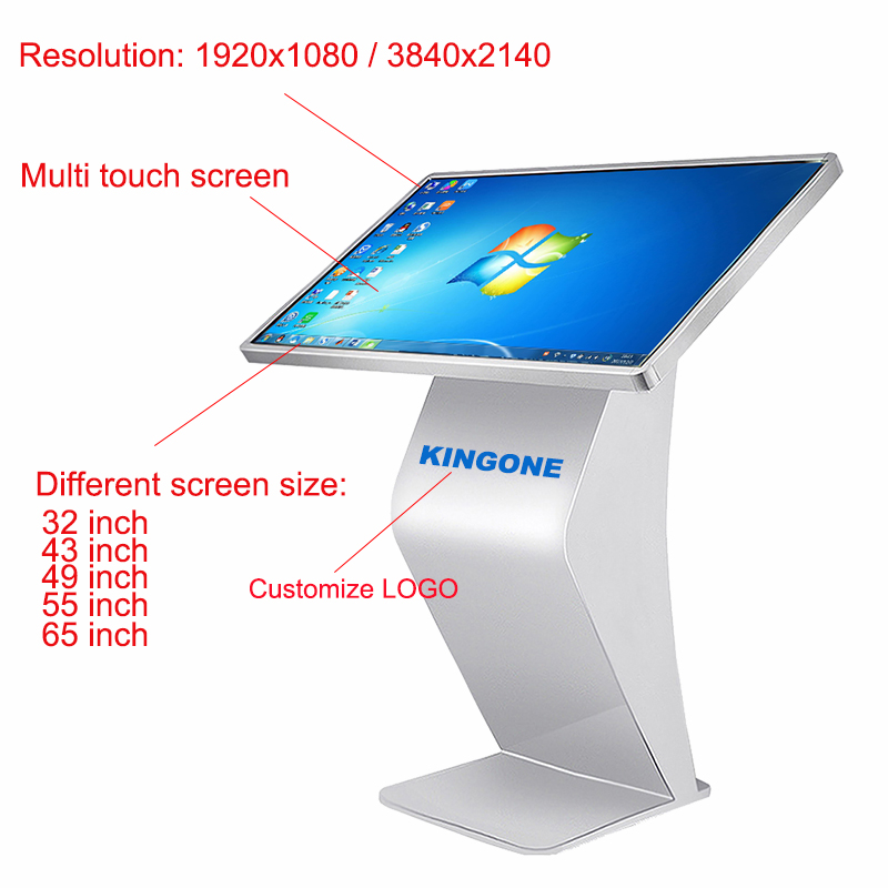 Floor Standing 32 43 50 55 inch 4K HD LCD Digital Player Information Touch Screen Kiosk Interactive Advertising Display Totem