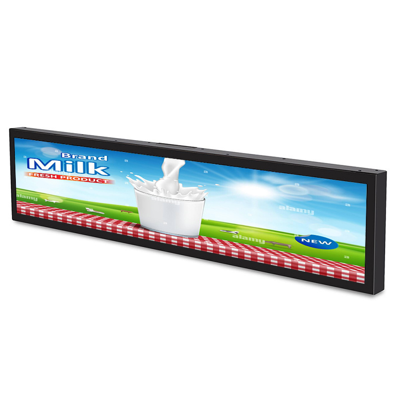 New Design Ultra Wide Touchscreen LCD Display High Resolution Shelf Stretched Bar for Advertising in Elevators Shopping Malls