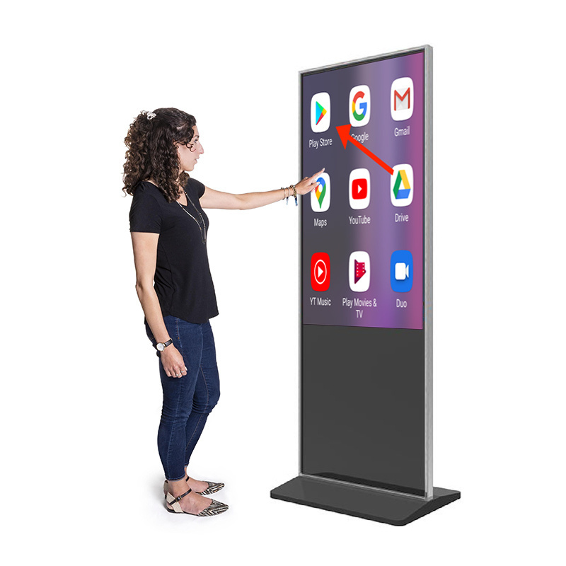 Free Standing 55 inch Interactive Digital Signage Display Totem Full HD 1080P LCD Monitor Touch Screen Kiosk Advertising Screen