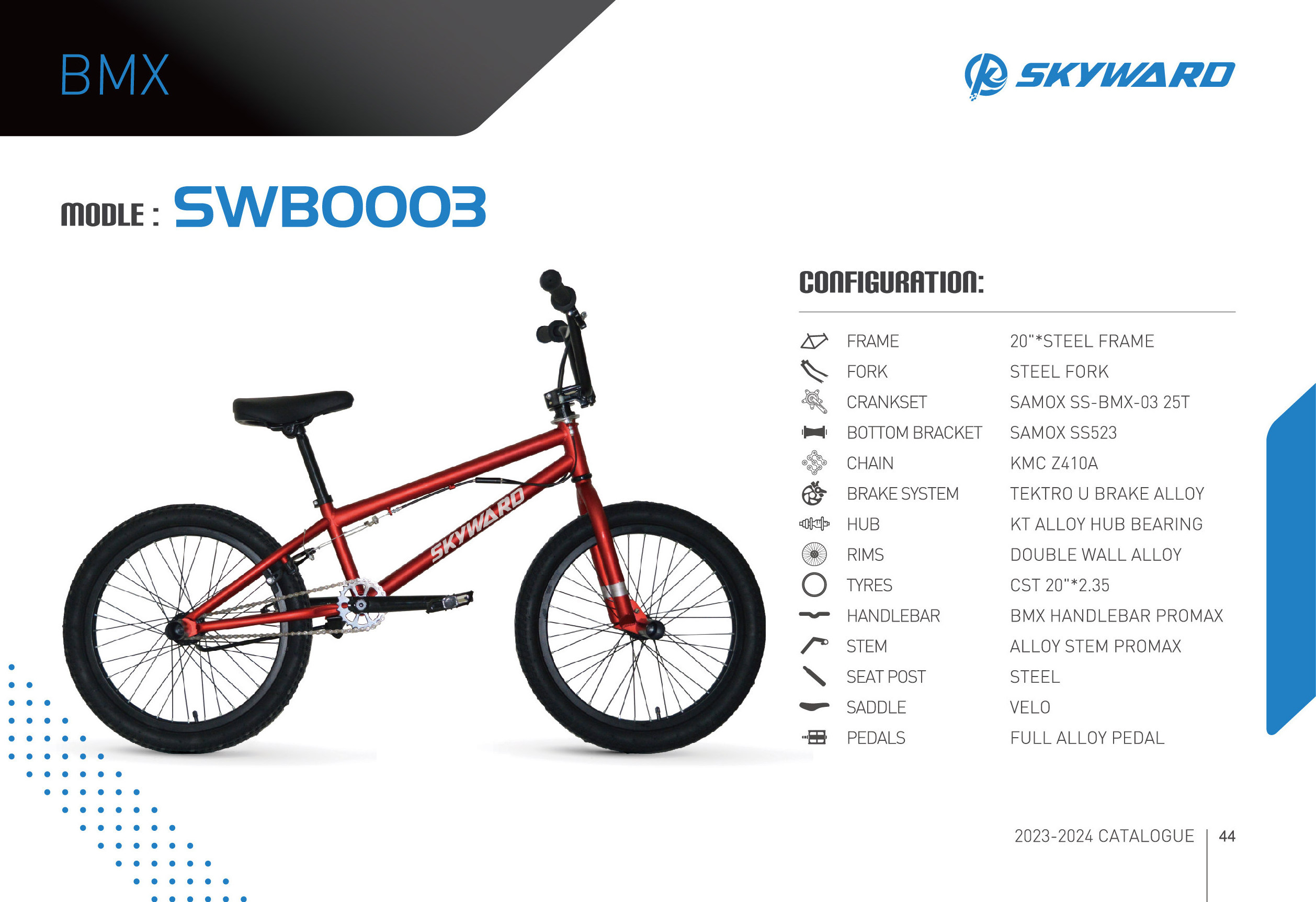 Skyward Excellent Quality U Brake Alloy Brake System Freestyle BMX Bike For Adult Sports