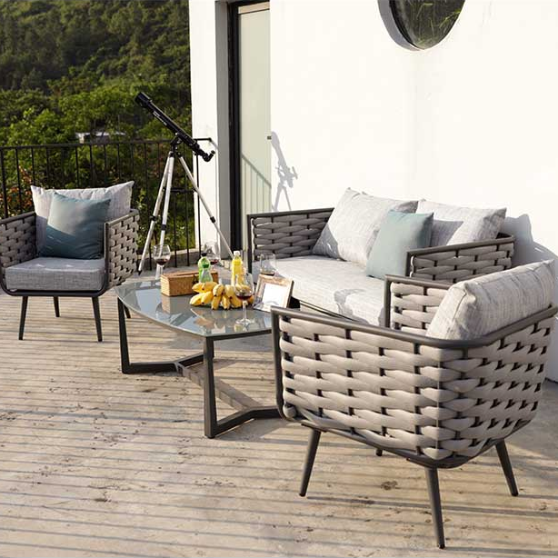 Factory Direct sale wicker garden outdoor sofa sets with aluminum sofa Cushion aluminium frame rattan furniture