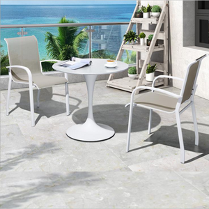 Manchester comfortable heavy-duty Hotel leisure Dining set patio sling rattan garden bistro Table and Chairs Outdoor furniture