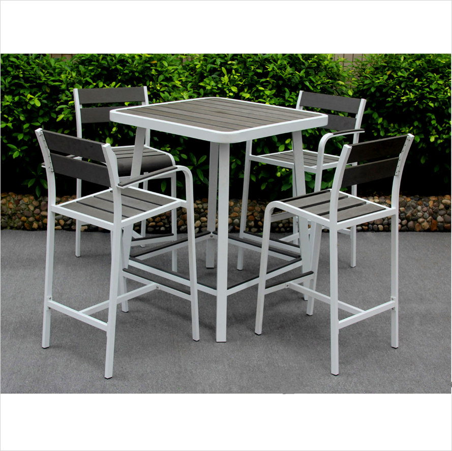 Wholesale New Style good quality China factory Garden Club plastic wood Bar table and chair  Outdoor Patio Beach Bar furniture