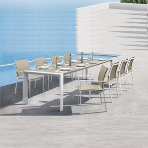 Goodluck Hotel Restaurant Dining Sets Patio Lawn aluminum dining Table and chair Balcony Garden sling Outdoor Furniture