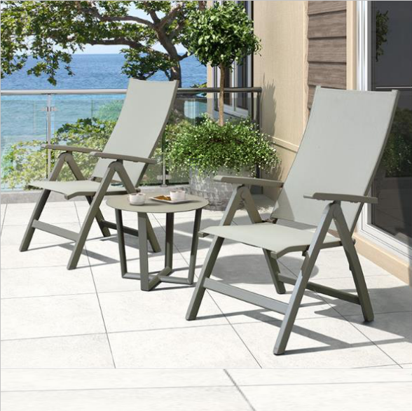 Manchester comfortable heavy-duty Hotel leisure Dining set patio sling rattan garden bistro Table and Chairs Outdoor furniture