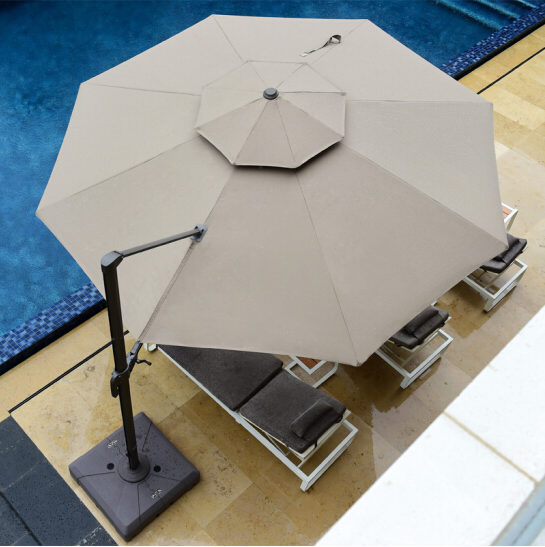 Hot sale customize logo beach aluminum sunshade umbrella frame size 2.7m outdoor garden umbrella wholesale Resort patio parasol