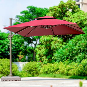 Aluminium beer garden/beach parasol straw pool side umbrella with lighted handle outdoor cafe umbrella