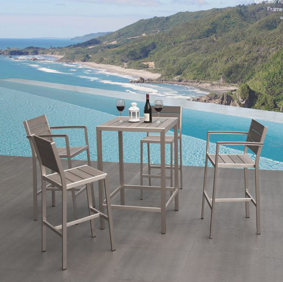 Japan Good design award Garden chair and folding table patio furniture plastic outdoor extensable dining table and chair