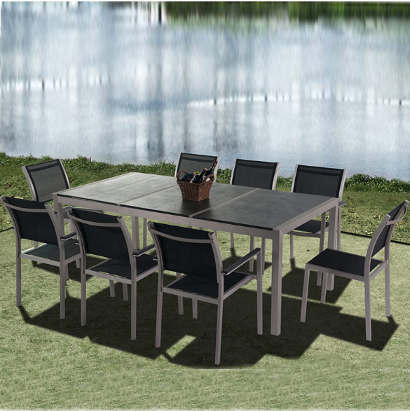 Japan Good design award Garden chair and folding table patio furniture plastic outdoor extensable dining table and chair