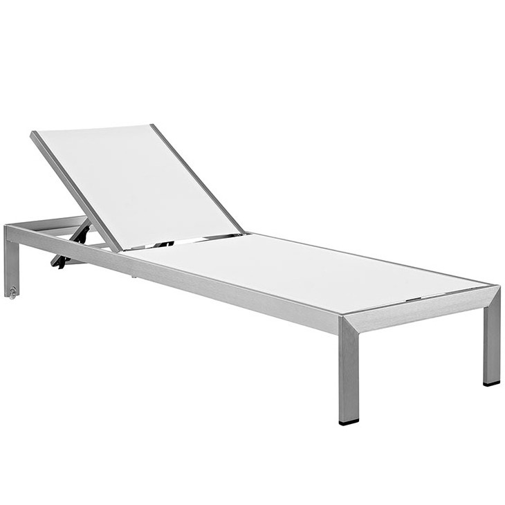 Hotel News design brushed aluminum Upholstery water proof fabric beach sun lounge for outdoor pool sling lounger chair