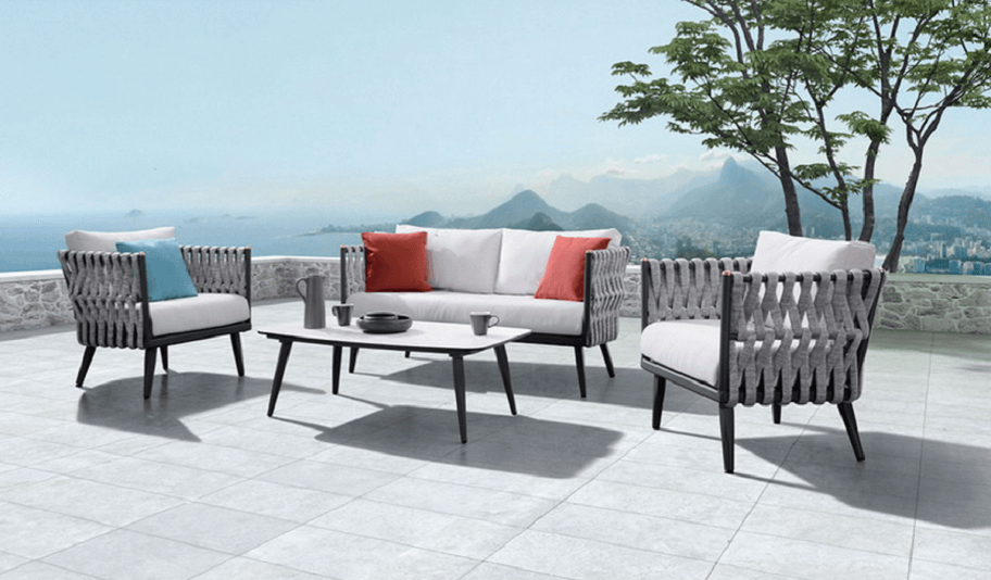 Modular Sectional Outdoor Sofa Set black Aluminum Platform Lounges Garden Lounge Set hotel Outdoor couch garden furniture