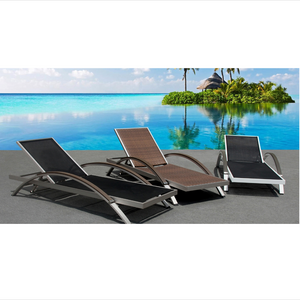 Wholesale modern royal party beach outdoor swimming pool rattan recliner leisure resort plastic sun lounge folding lounge chair