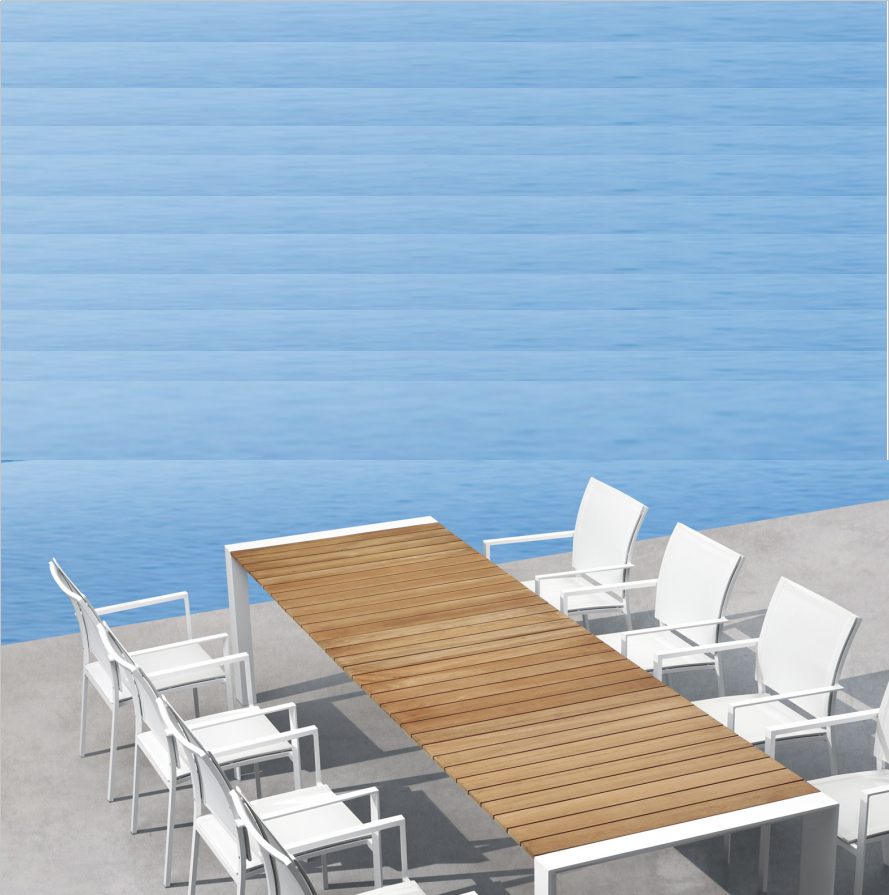 Goodluck Hotel Restaurant Dining Sets Patio Lawn aluminum dining Table and chair Balcony Garden sling Outdoor Furniture