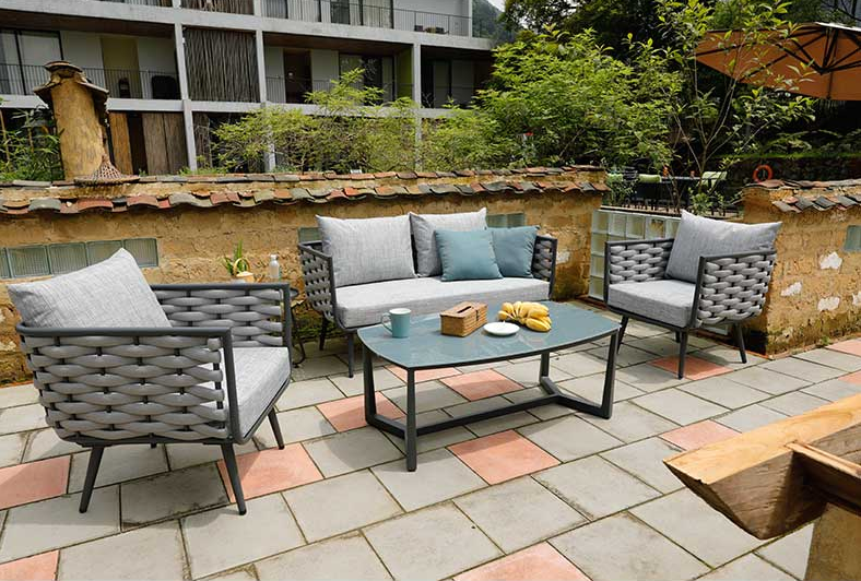 Factory Direct sale wicker garden outdoor sofa sets with aluminum sofa Cushion aluminium frame rattan furniture