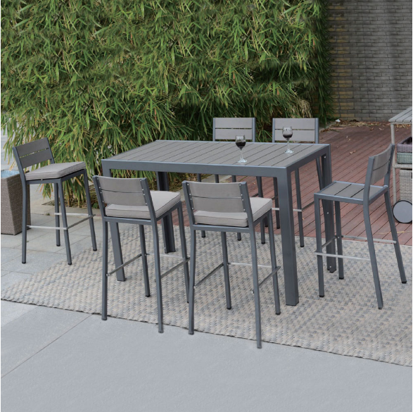 Wholesale New Style good quality China factory Garden Club plastic wood Bar table and chair  Outdoor Patio Beach Bar furniture