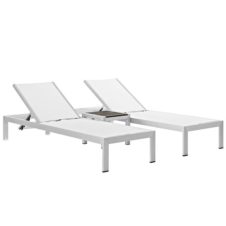 Hotel News design brushed aluminum Upholstery water proof fabric beach sun lounge for outdoor pool sling lounger chair