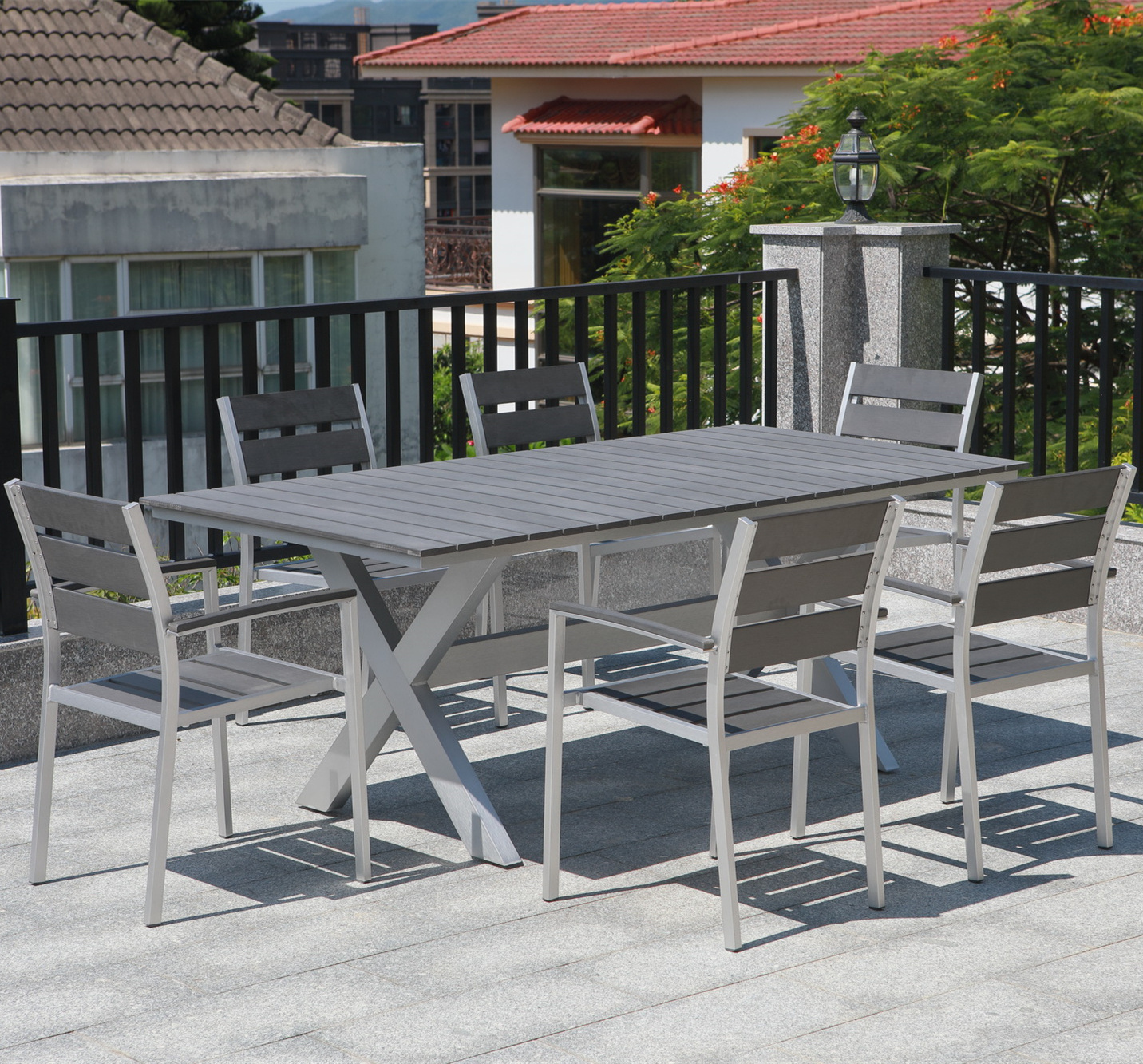 Garden Rattan Furniture Cube Garden Set Aluminum Outdoor Furniture Dining Plastic wood Cube Hotel Holiday Garden Furniture