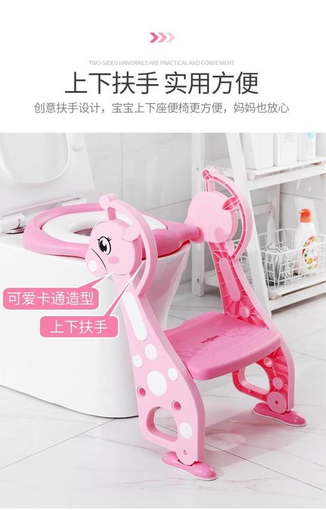 New Design Folding Potty Training Toilet Seat with Step Stool Ladder for Kids Toilet Training Seat Chair with Soft Cushion