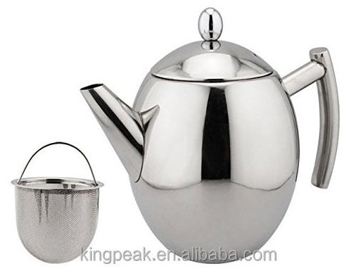 Hot Selling Stainless Steel Tea Pot With Removable Infuser For Loose Leaf and Tea Bag Polished Stainless Steel tea maker