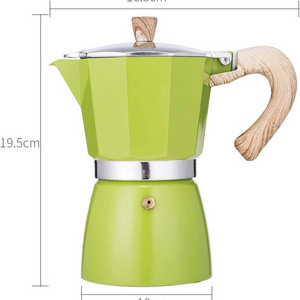 Stovetop Espresso Maker Moka Pot 3 Cup 5oz Green Coffee Maker| Stove top coffee maker Moka Italian espresso pot