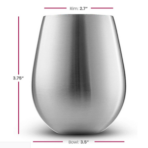 Stainless Steel Wine Glasses 18 Oz Stainless Steel Red & White Stemless Wine Glasses Unbreakable Portable Wine Tumbler