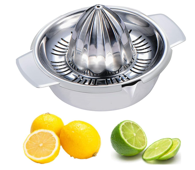 Citrus Lemon Orange Grapefuit Juicer Manual Squeezer Stainless Steel 304 Robust Hand Juicer Reamer Rotation Press with Strainer