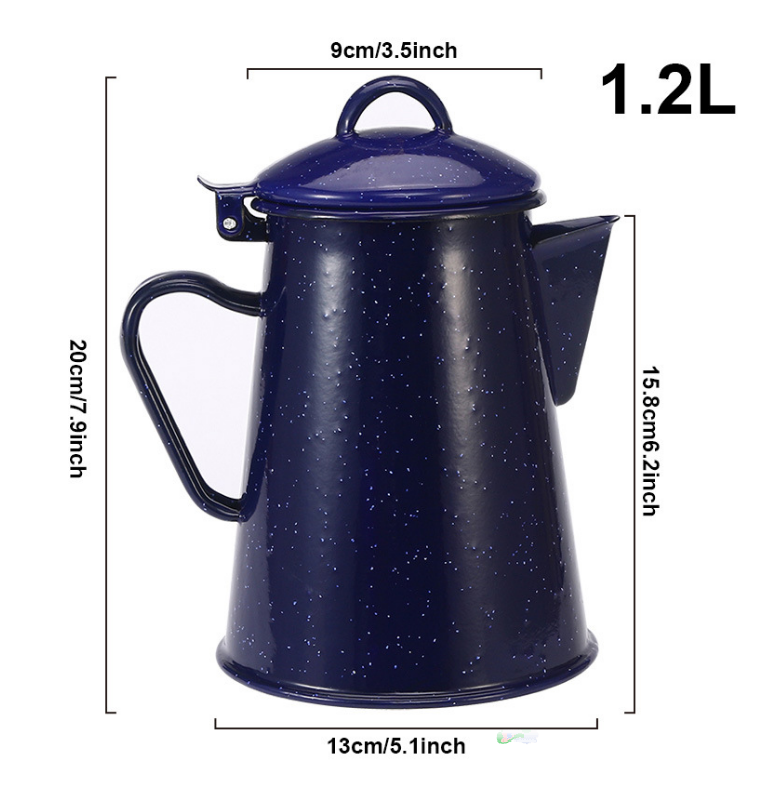 Hot Sale 6 cups Outdoors Enamel Coffee Pot to Store Hot Coffee Teapot for Camping & Farmhouse